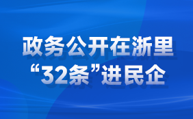 政务公开在浙里“32条”进民企